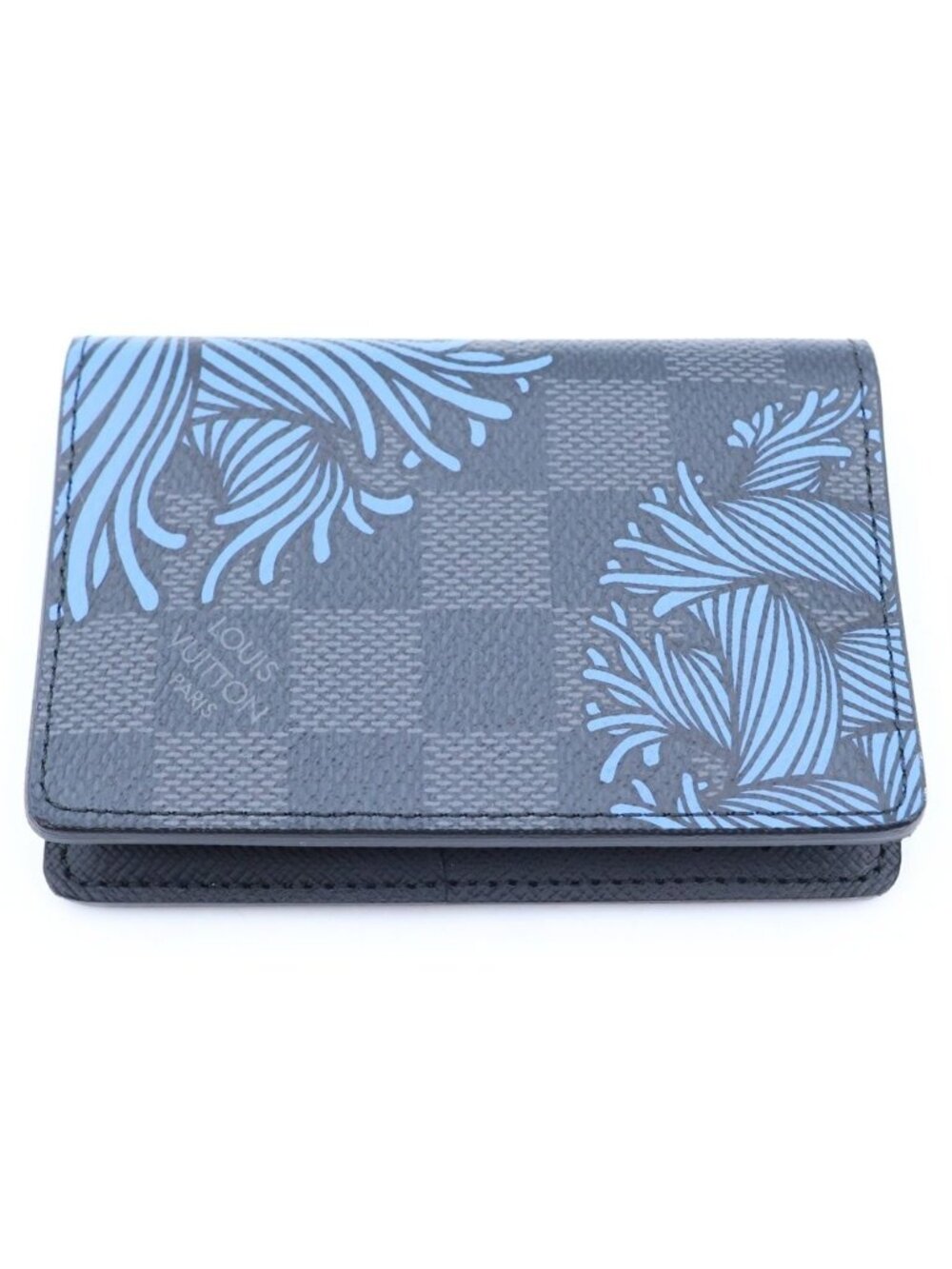 Louis Vuitton Damier Pocket Organizer Leather Card Case Black